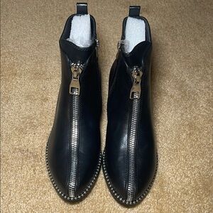 Black Leather Women Boots